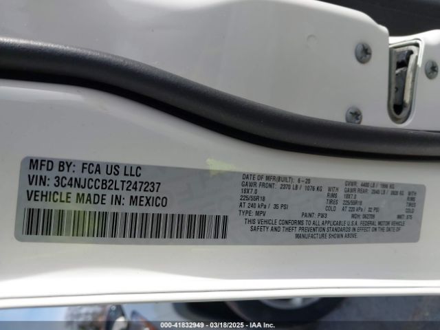 3C4NJCCB2LT247237 Jeep Compass Limited Fwd