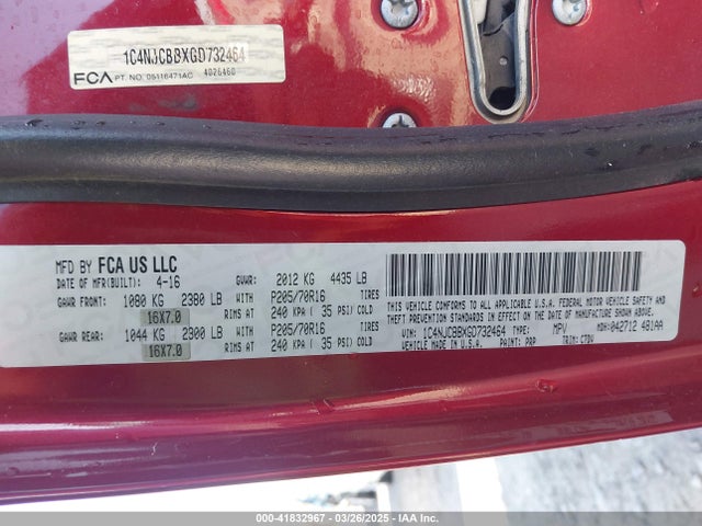 1C4NJCBBXGD732464 Jeep Compass Sport