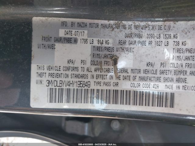 3MYDLBYV4HY195849 Toyota YARIS IA