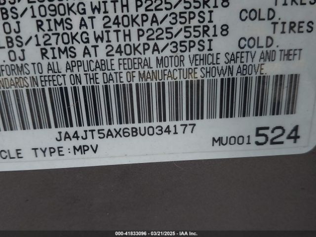 2011 MITSUBISHI OUTLANDER JA4JT5AX6BU034177 Photo 8