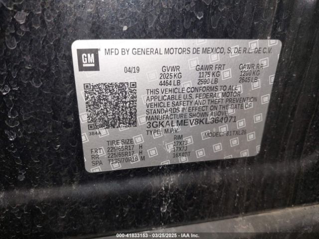 3GKALMEV8KL364071 GMC Terrain Sle