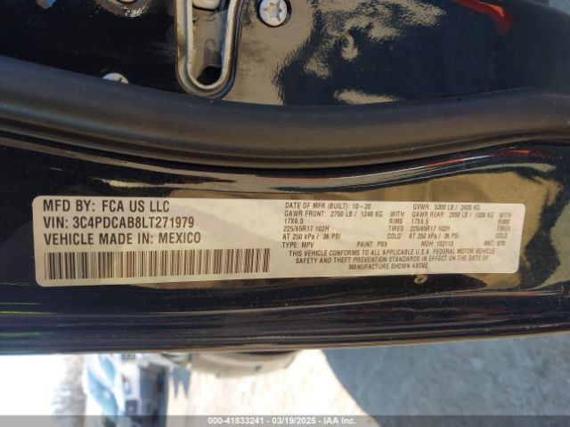 3C4PDCAB8LT271979 Dodge Journey Se Value
