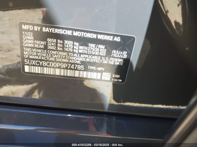 5UXCY8C00P9P74785 BMW X6 M50i