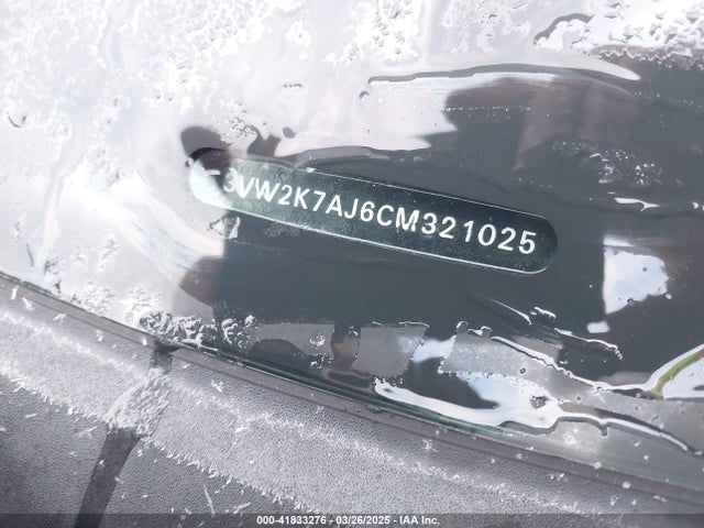 41833276 :رقم المزاد ، 3VW2K7AJ6CM321025 vin ، 2012 Volkswagen Jetta 2.0l S مزاد بيع