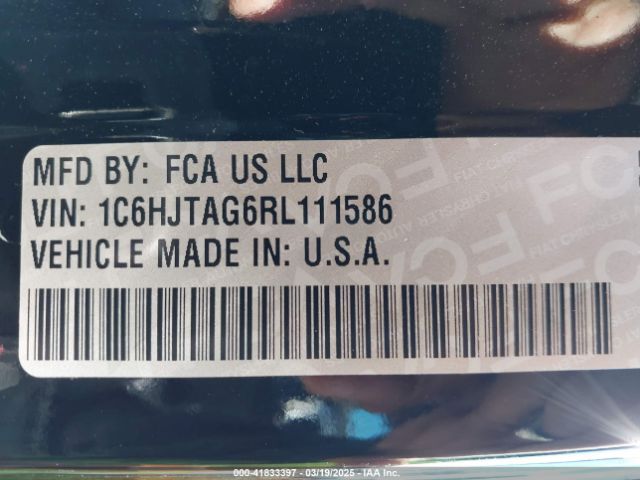 1C6HJTAG6RL111586 Jeep Gladiator Sport