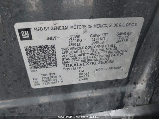 2019 GMC TERRAIN 3GKALVEX7KL358849 Photo 8