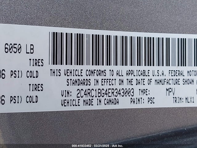 2C4RC1BG4ER343003 Chrysler Town & Country Touring