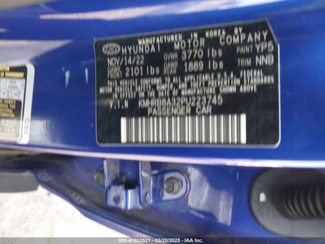 KMHRB8A32PU223745 Hyundai Venue Se