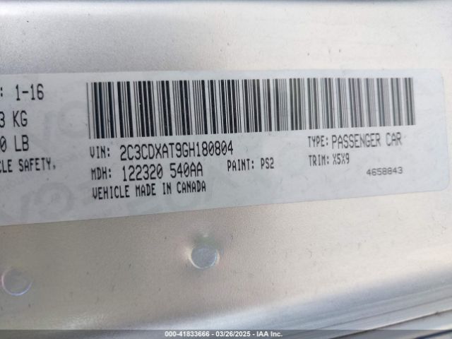 2C3CDXAT9GH180804 Dodge Charger Police