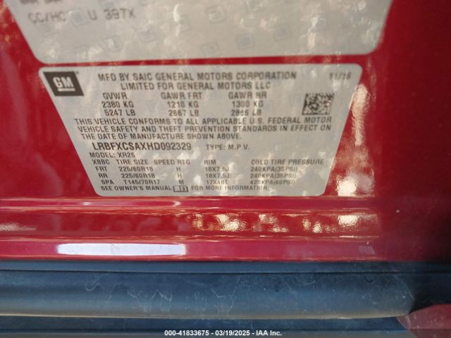 LRBFXCSAXHD092329 Buick Envision Preferred