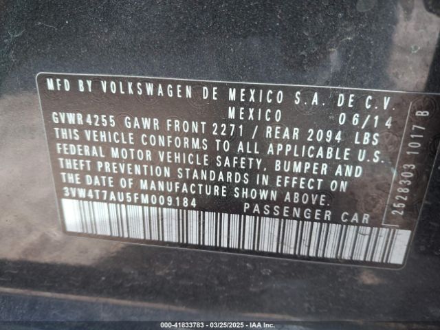 3VW4T7AU5FM009184 Volkswagen Golf Gti 2.0t S 4-door