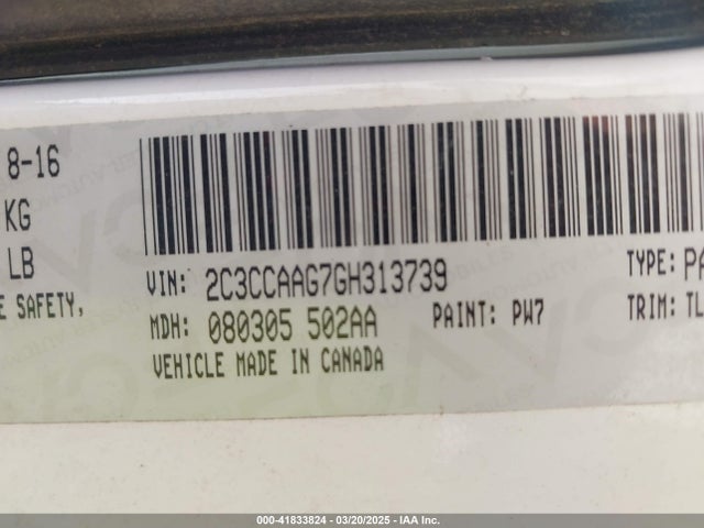 2C3CCAAG7GH313739 Chrysler 300 Limited