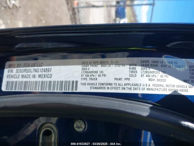3C6UR5DL7NG124897 RAM 2500