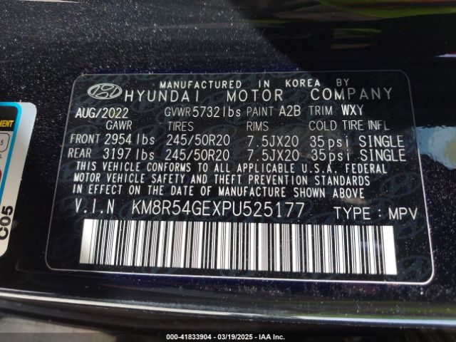 KM8R54GEXPU525177 Hyundai gdi lambda ii