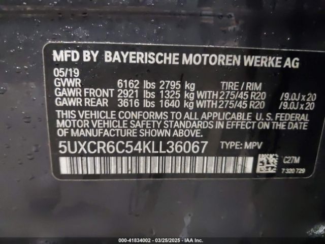 5UXCR6C54KLL36067 BMW X5 Xdrive40i