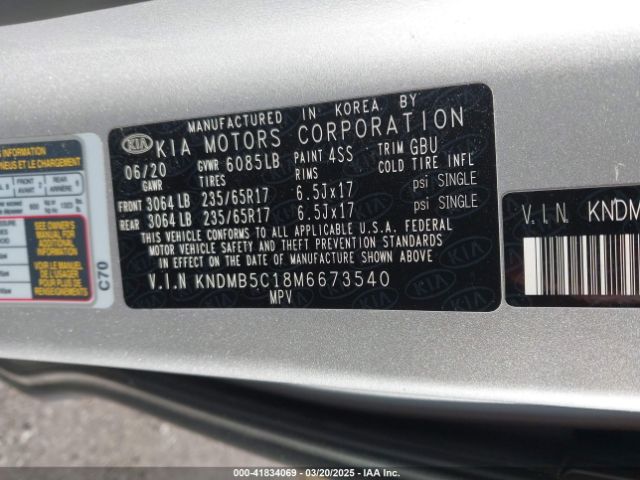 KNDMB5C18M6673540 KIA SEDONA LX