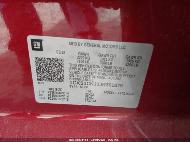 1GKS1CKJ1JR301679 GMC YUKON DENALI
