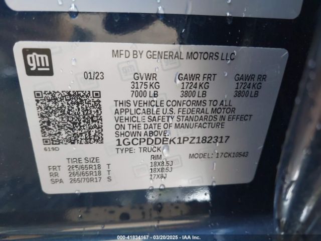 1GCPDDEK1PZ182317 Chevrolet Silverado 1500 4wd  Standard Bed Lt