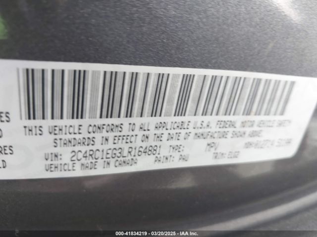 2C4RC1EG3LR164881 Chrysler Pacifica Touring L Plus