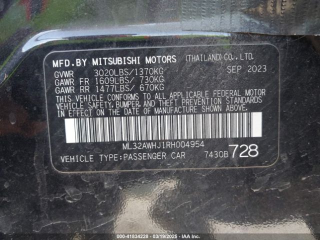 ML32AWHJ1RH004954 Mitsubishi MIRAGE SE