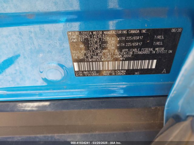 2T3W1RFV2LW085857 Toyota Rav4 Xle