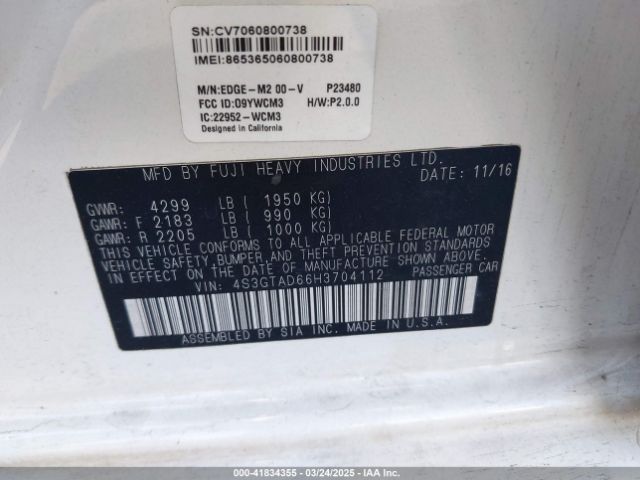4S3GTAD66H3704112 Subaru Impreza 2.0i Premium