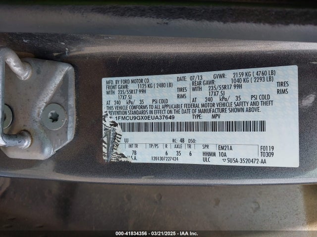 1FMCU9GX0EUA37649 Ford ESCAPE SE