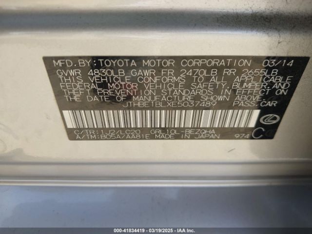 2014 LEXUS GS 350 JTHBE1BLXE5037489 Photo 8