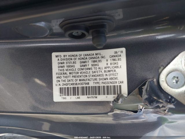 2HGFC4B58JH307948 Honda Civic Lx