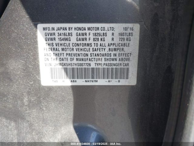 JHMGK5H57HS007726 Honda FIT LX