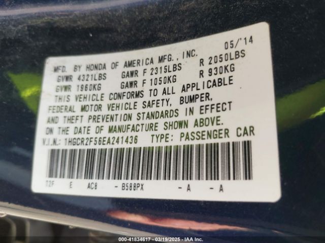 1HGCR2F56EA241436 Honda Accord Sport