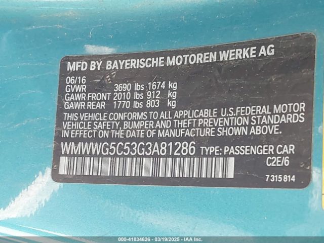 2016 MINI CONVERTIBLE WMWWG5C53G3A81286 Photo 8