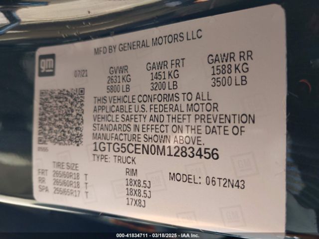 1GTG5CEN0M1283456 GMC Canyon 2wd  Short Box Elevation