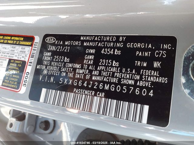5XXG64J26MG057604 KIA K5 Gt-line