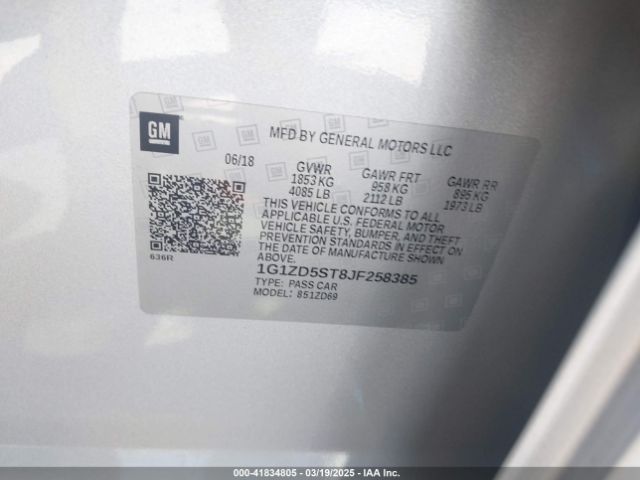 1G1ZD5ST8JF258385 Chevrolet MALIBU LT