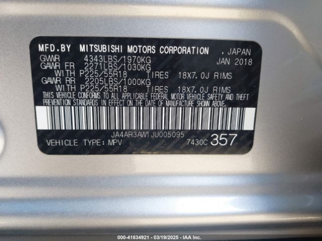 2018 MITSUBISHI OUTLANDER SPORT JA4AR3AW1JU005095 Photo 8
