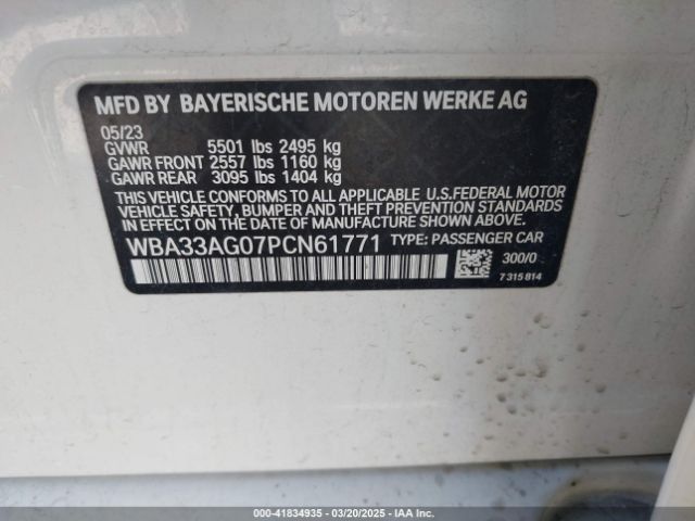 WBA33AG07PCN61771 BMW 530e Xdrive