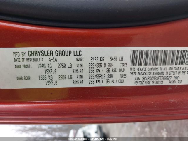 3C4PDCGGXET260827 Dodge Journey Crossroad