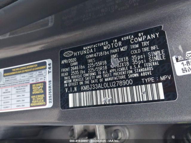 KM8J33AL0LU278900 Hyundai Tucson Ultimate