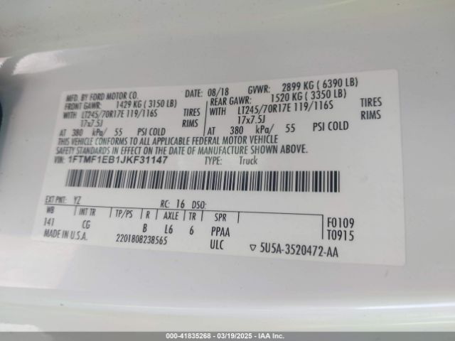 1FTMF1EB1JKF31147 Ford F-150 Xl
