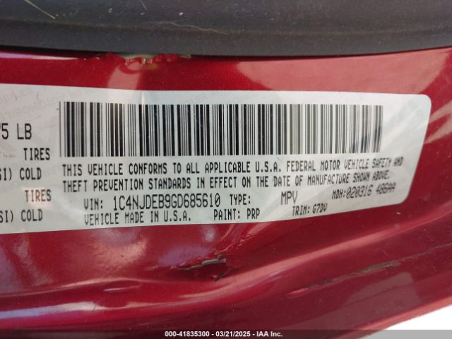 1C4NJDEB9GD685610 Jeep Compass Latitude