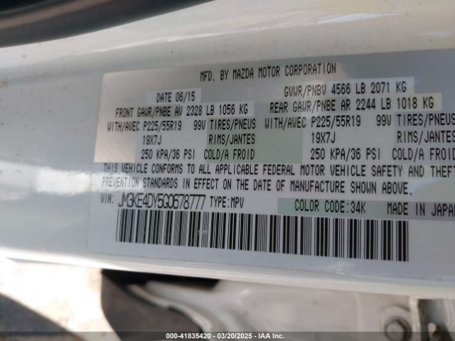 JM3KE4DY5G0678777 Mazda Cx-5 Grand Touring