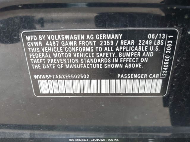 WVWBP7ANXEE502502 Volkswagen Cc 2.0t Sport