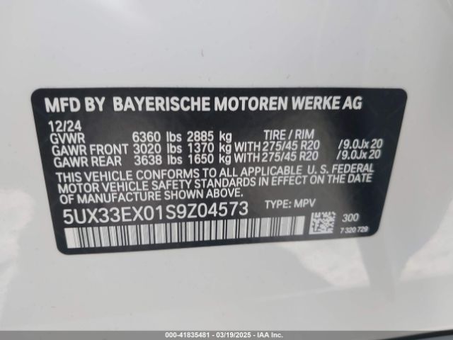 5UX33EX01S9Z04573 BMW X6 Xdrive40i