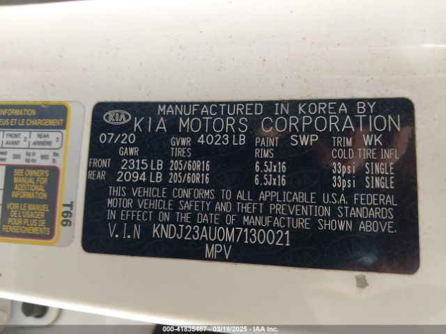 KNDJ23AU0M7130021 KIA SOUL LX