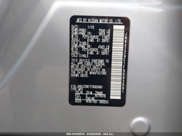 JN8AZ2NE1F9083991 Infiniti Qx80 Limited