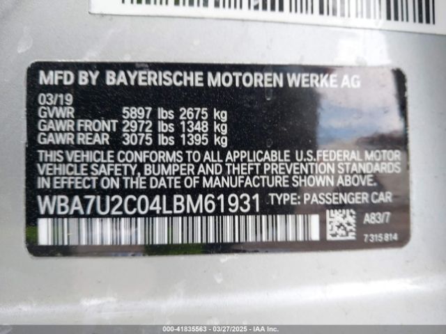 WBA7U2C04LBM61931 BMW 750i Xdrive