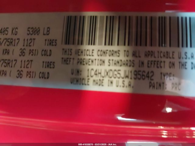 1C4HJXDG5JW195642 Jeep Wrangler Unlimited Sport S 4x4