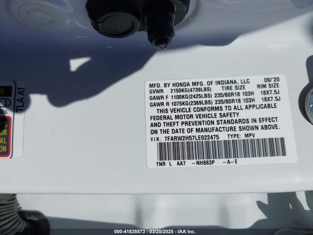Honda Cr-v Awd Ex 2020 7FARW2H57LE022475 Image 9