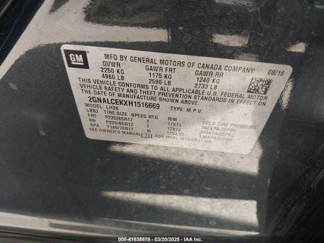 2GNALCEKXH1516669 Chevrolet EQUINOX LT